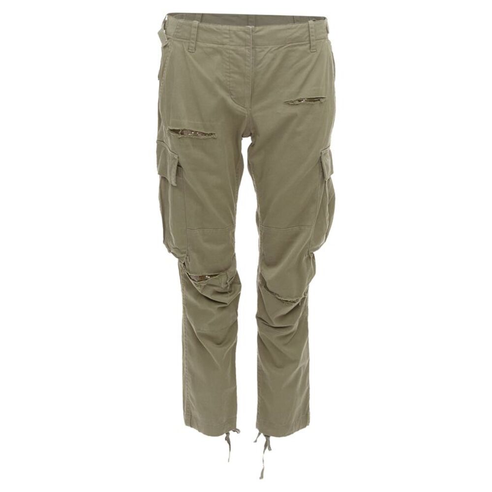 Balmain Green Chainmail Cargo Pants